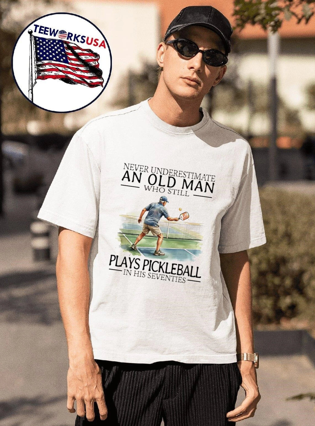 Never Underestimate An Old Man Who Still Plays - Adult & Kids T-Shirts, Sweatshirts & Hoodies apparel design preview 1