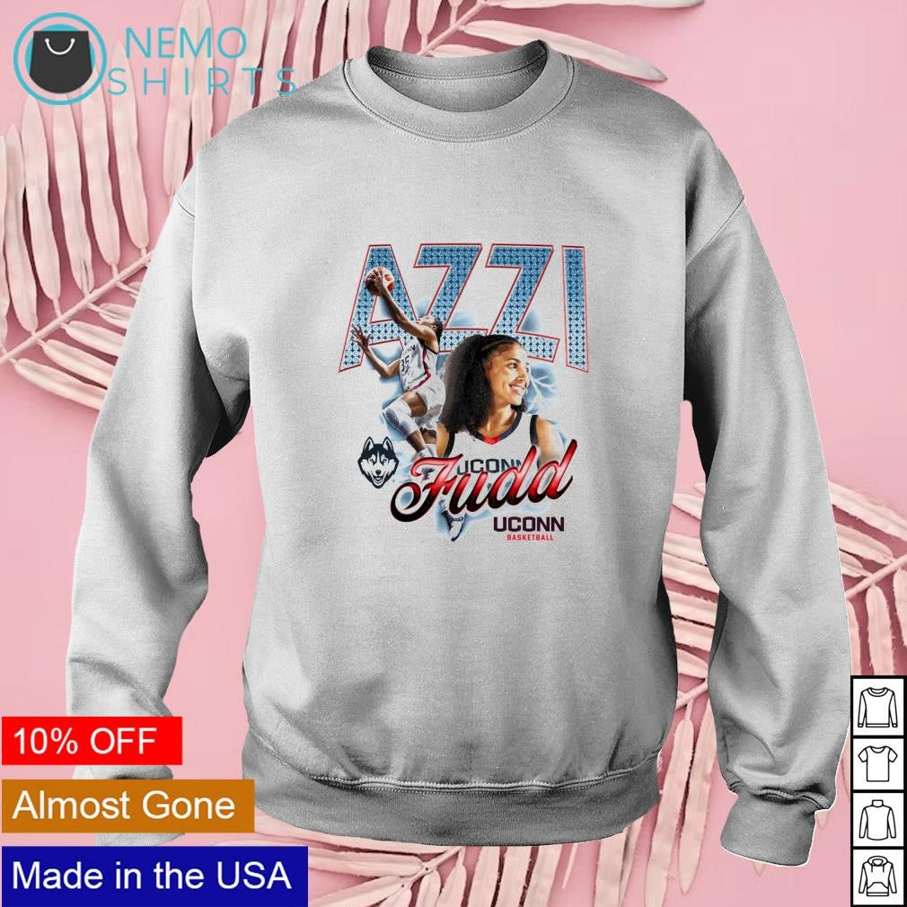 Azzi Fudd UConn Huskies women's basketball retro - Adult & Kids T-Shirts, Sweatshirts & Hoodies apparel design preview 3