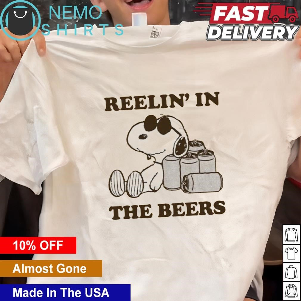 Reelin' in the beers Snoopy - Adult & Kids T-Shirts, Sweatshirts & Hoodies apparel design preview 1