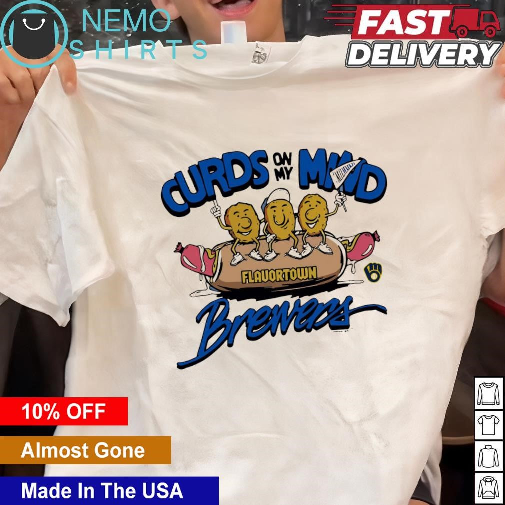 Curds on my mind hotdog Brewers and Flavortown - Adult & Kids T-Shirts, Sweatshirts & Hoodies apparel design preview 1