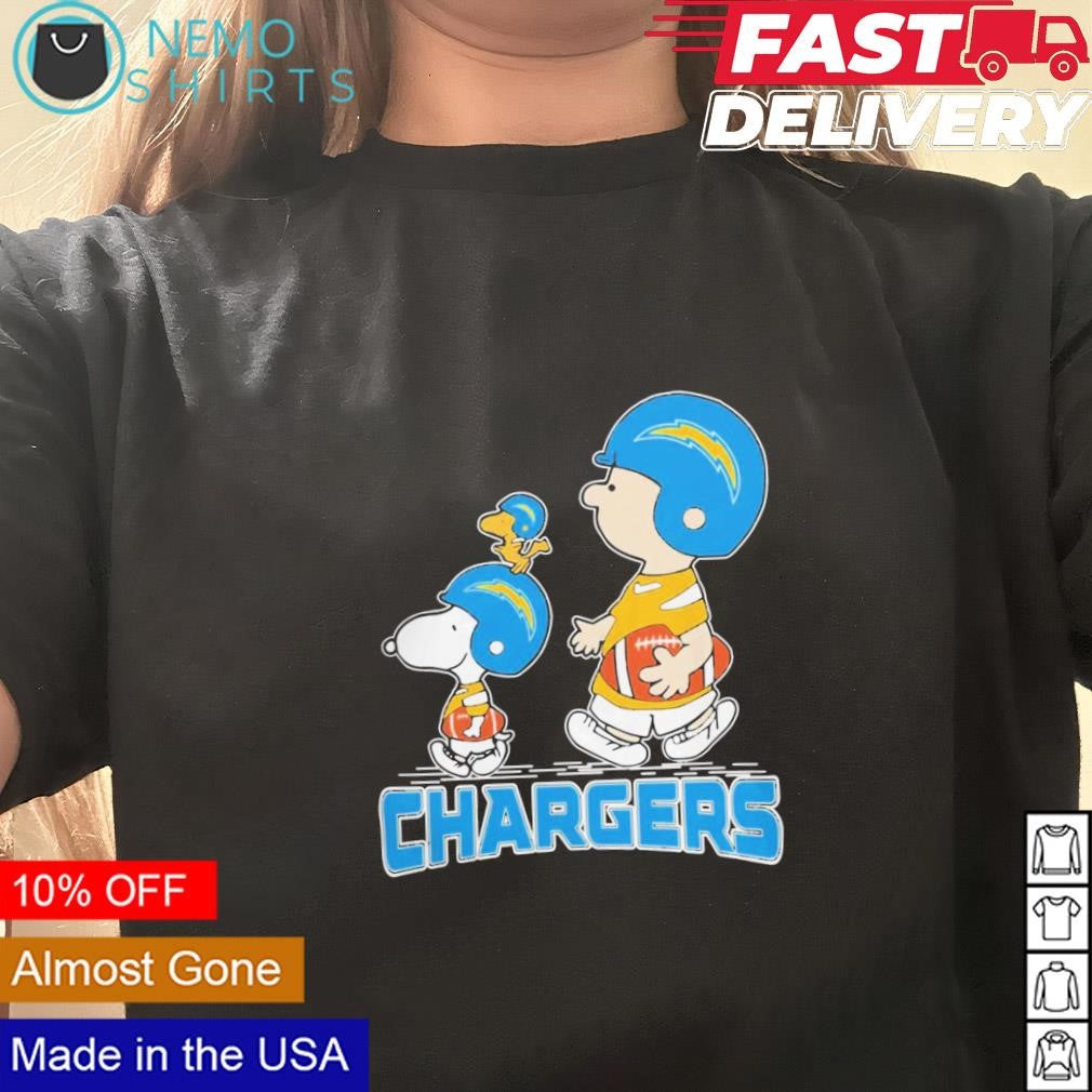 Snoopy and Charlie Brown Los Angeles Chargers - Adult & Kids T-Shirts, Sweatshirts & Hoodies apparel design preview 3