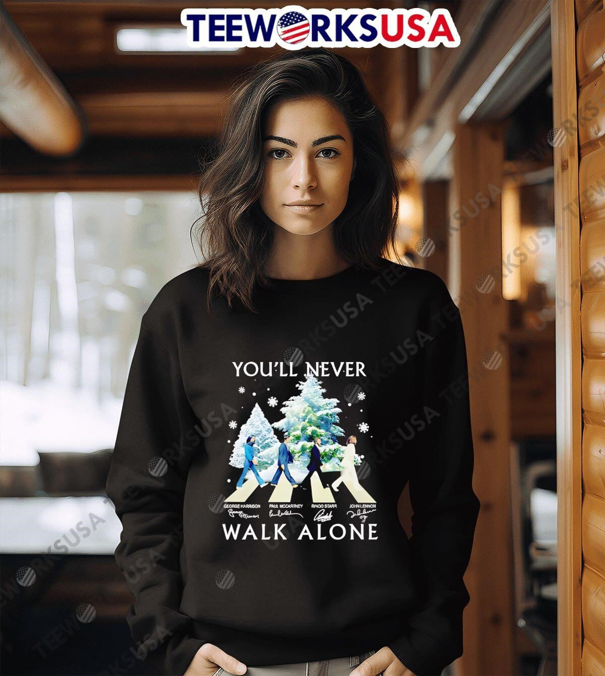 The Beatles Crossing You'll Never Walk Alone - Adult & Kids T-Shirts, Sweatshirts & Hoodies apparel design preview 6