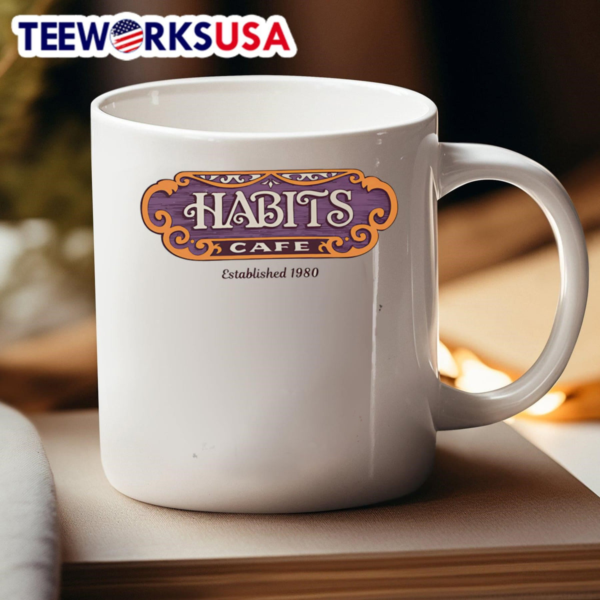 Habits Cafe est 1980 - Adult & Kids T-Shirts, Sweatshirts & Hoodies apparel design preview 4