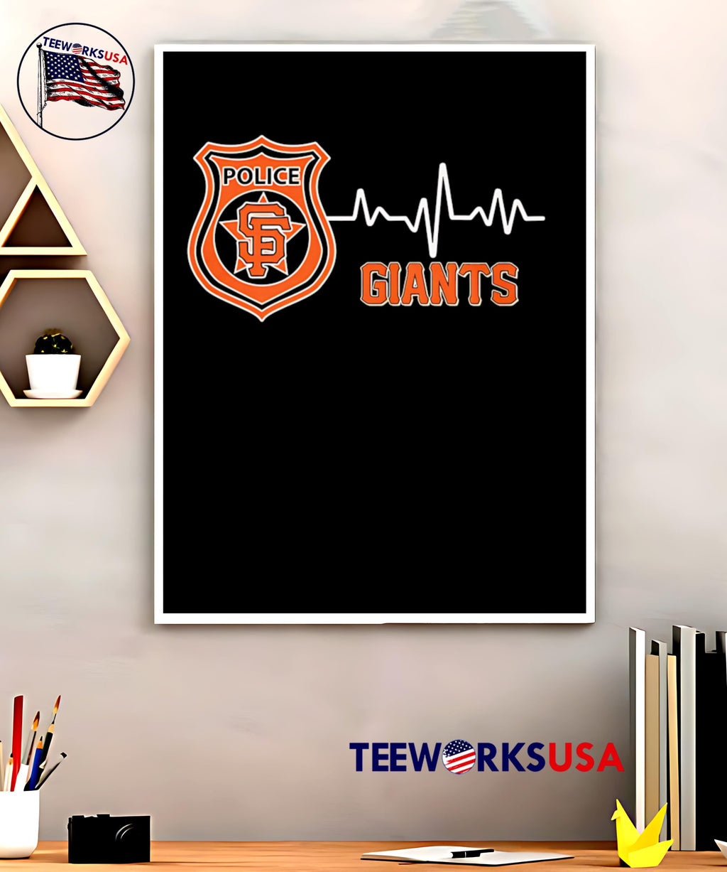 Police heart rate San Francisco Giants - Adult & Kids T-Shirts, Sweatshirts & Hoodies apparel design preview 5