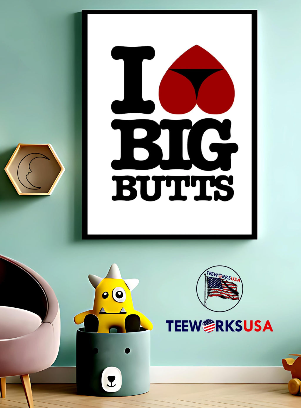 I Love Big Butts - Adult & Kids T-Shirts, Sweatshirts & Hoodies apparel design preview 3