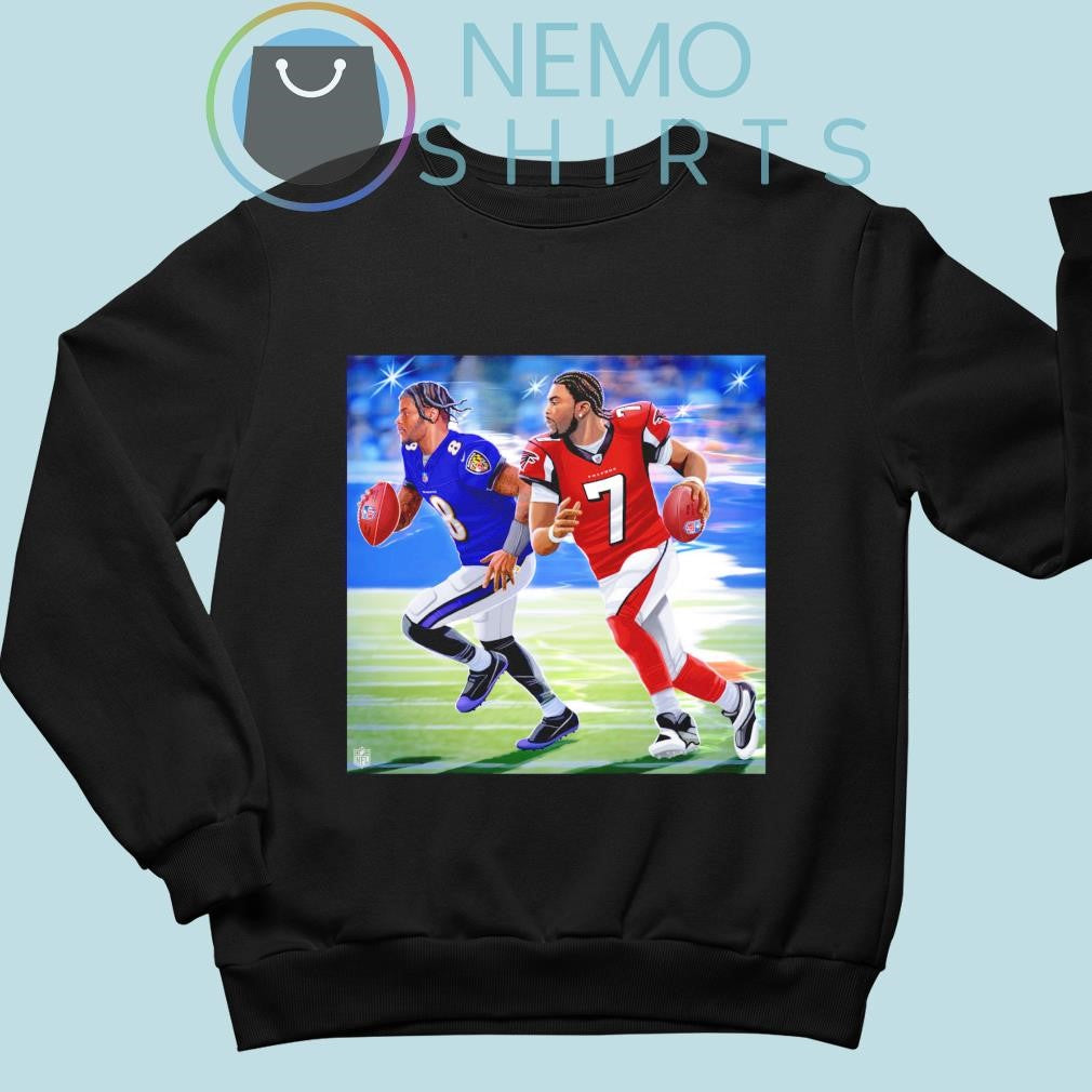Lamar Jackson passes Michael Vick for the all-time QB - Adult & Kids T-Shirts, Sweatshirts & Hoodies apparel design preview 4