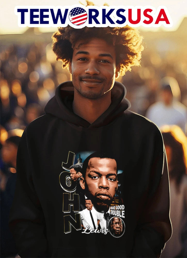 John Make Good Trouble Lewis - Adult & Kids T-Shirts, Sweatshirts & Hoodies apparel design preview 3