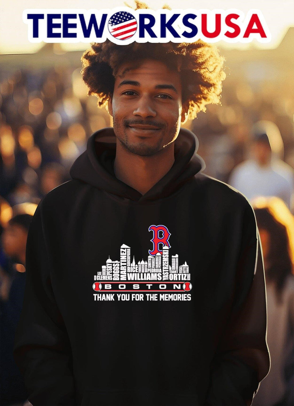 Skyline Boston Red Sox thank you for the memories - Adult & Kids T-Shirts, Sweatshirts & Hoodies apparel design preview 2