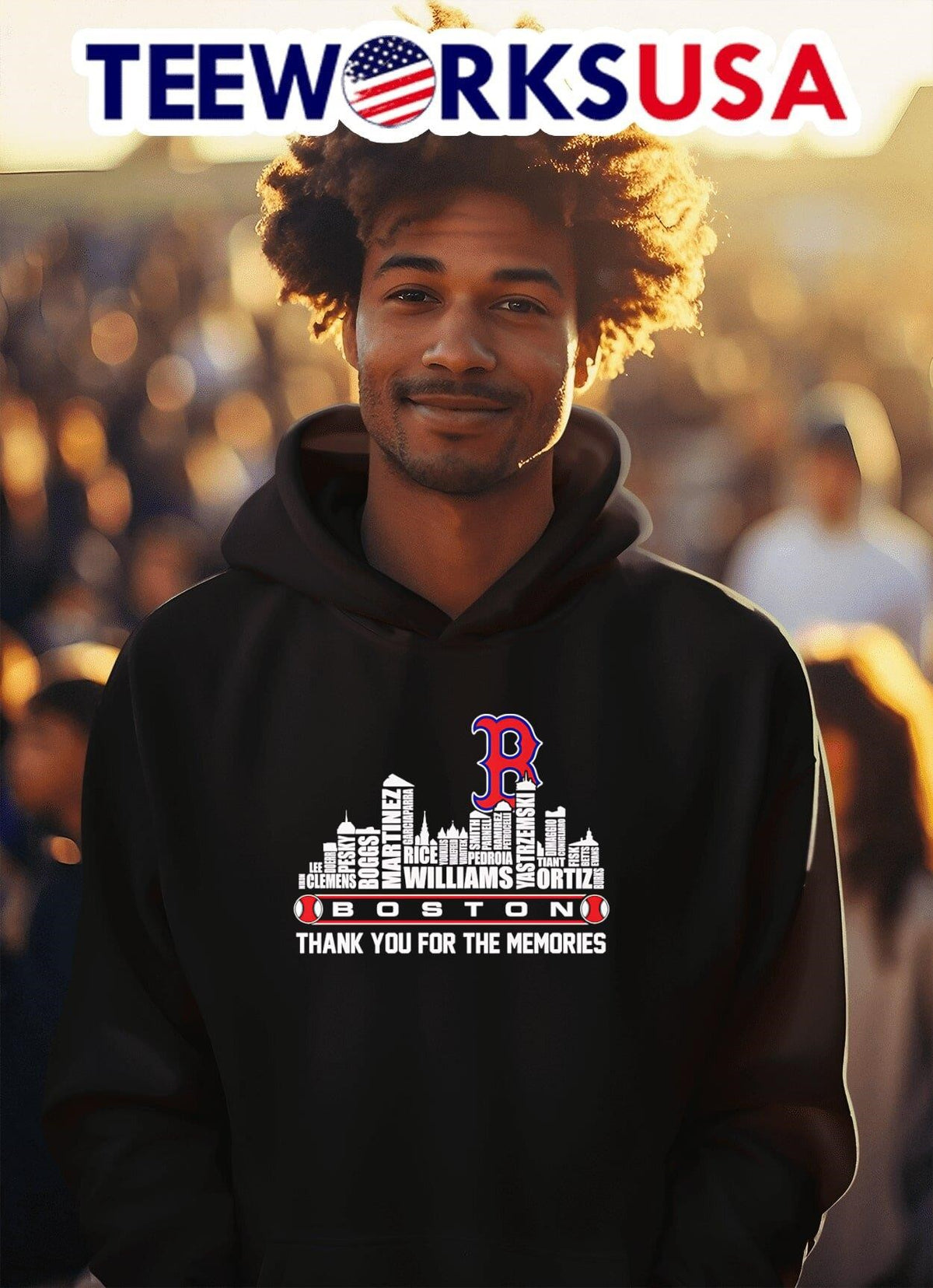 Skyline Boston Red Sox thank you for the memories - Adult & Kids T-Shirts, Sweatshirts & Hoodies apparel design preview 2