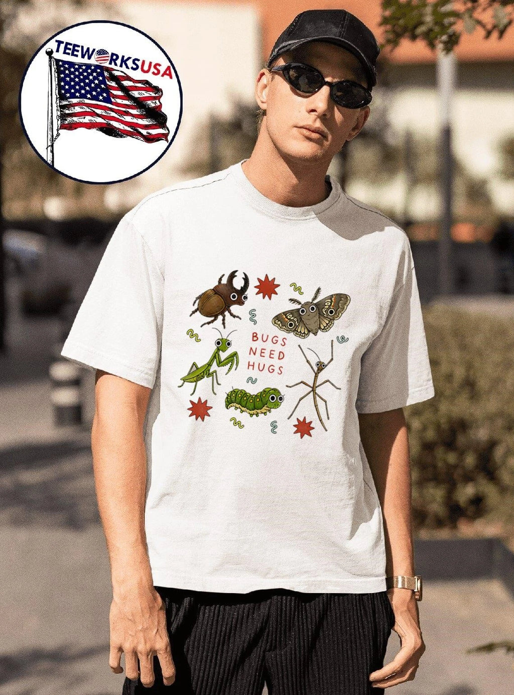 Bugs Need Hugs Science Teacher Cute Insect Friends - Adult & Kids T-Shirts, Sweatshirts & Hoodies apparel design preview 1