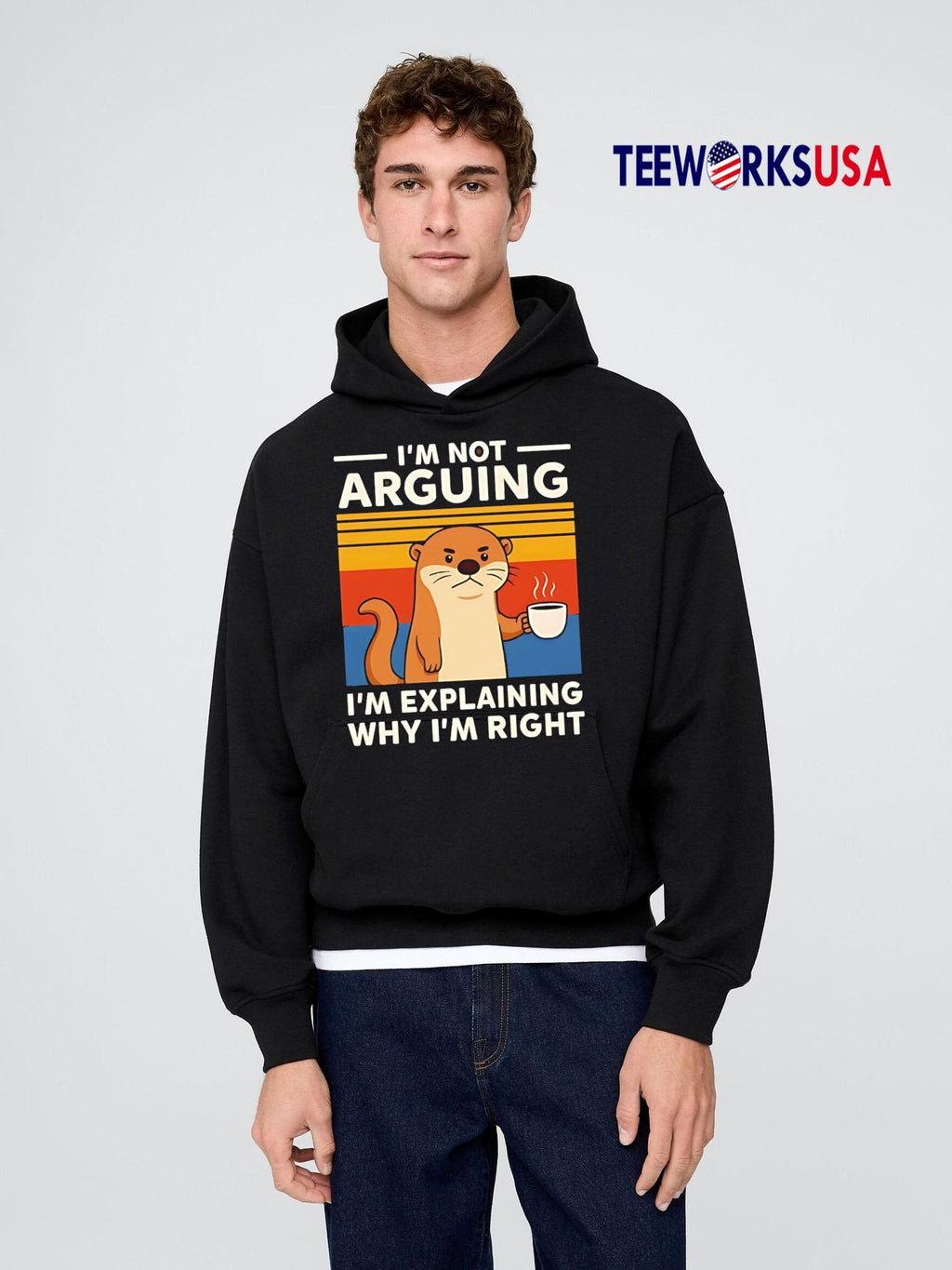 Otters I'm Not Arguing Explaining Why Right vintage - Adult & Kids T-Shirts, Sweatshirts & Hoodies apparel design preview 2