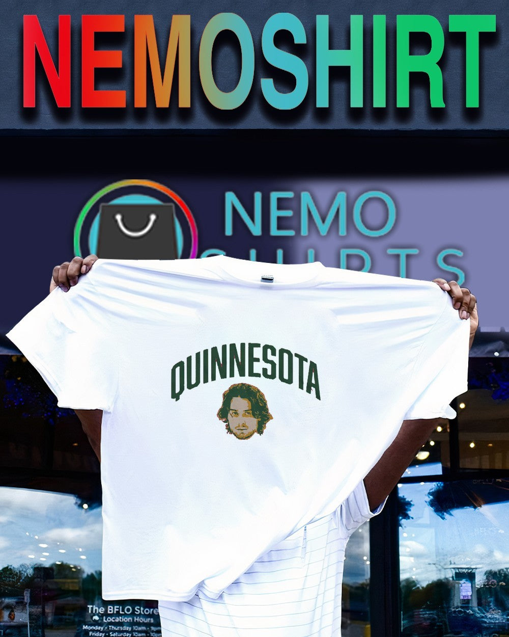 Quinnesota Quinn Hughes Minnesota Wild big head - Adult & Kids T-Shirts, Sweatshirts & Hoodies apparel design preview 1
