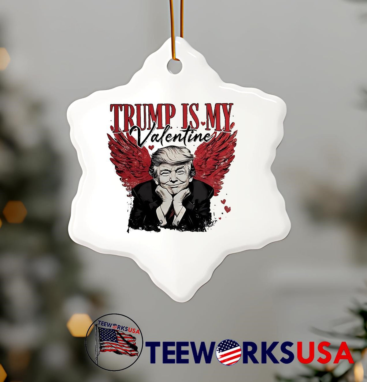 Trump Is My Valentine Cupid Wings Funny - Adult & Kids T-Shirts, Sweatshirts & Hoodies apparel design preview 7