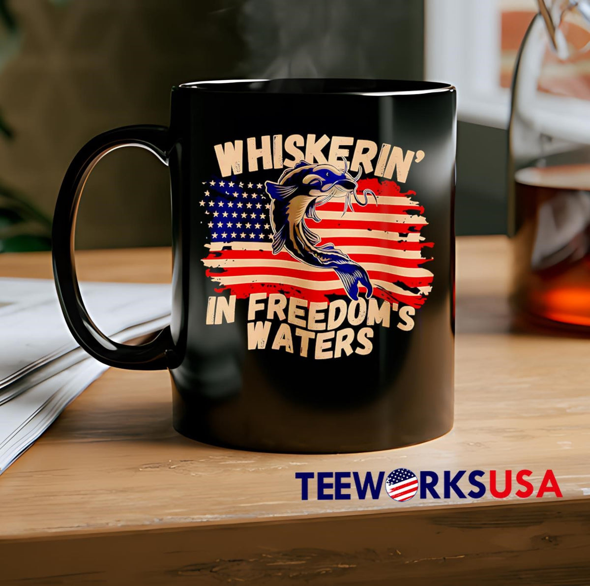 Whiskering in Freedom's Waters - Adult & Kids T-Shirts, Sweatshirts & Hoodies apparel design preview 2
