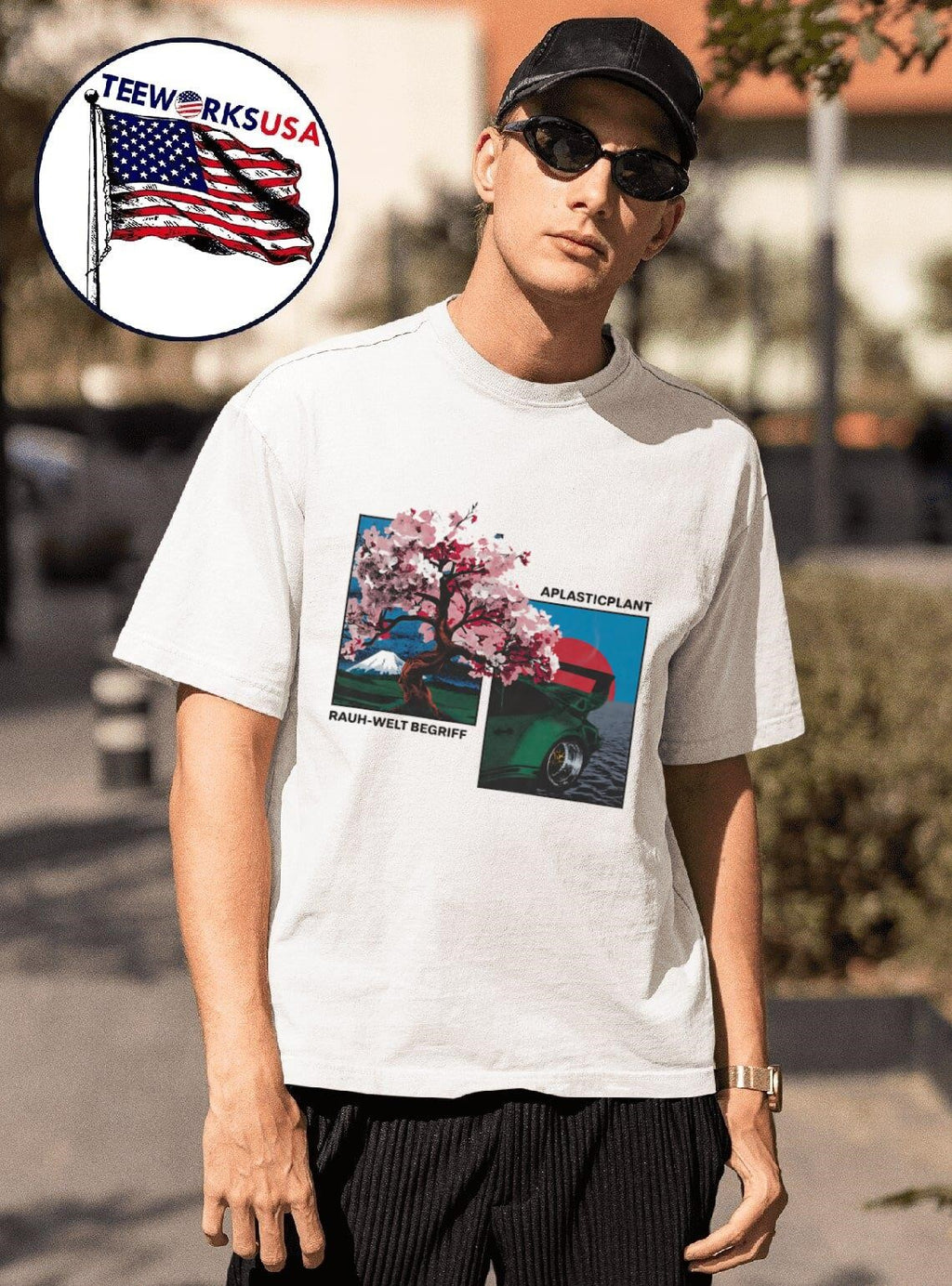 Rauh-welt begriff x aplasticplant cherry blossom - Adult & Kids T-Shirts, Sweatshirts & Hoodies apparel design preview 1