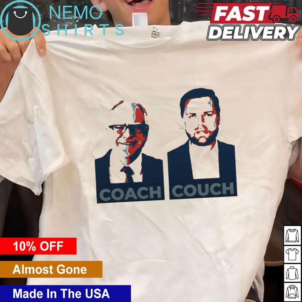 Coach Tim Walz couch JD Vance - Adult & Kids T-Shirts, Sweatshirts & Hoodies apparel design preview 1