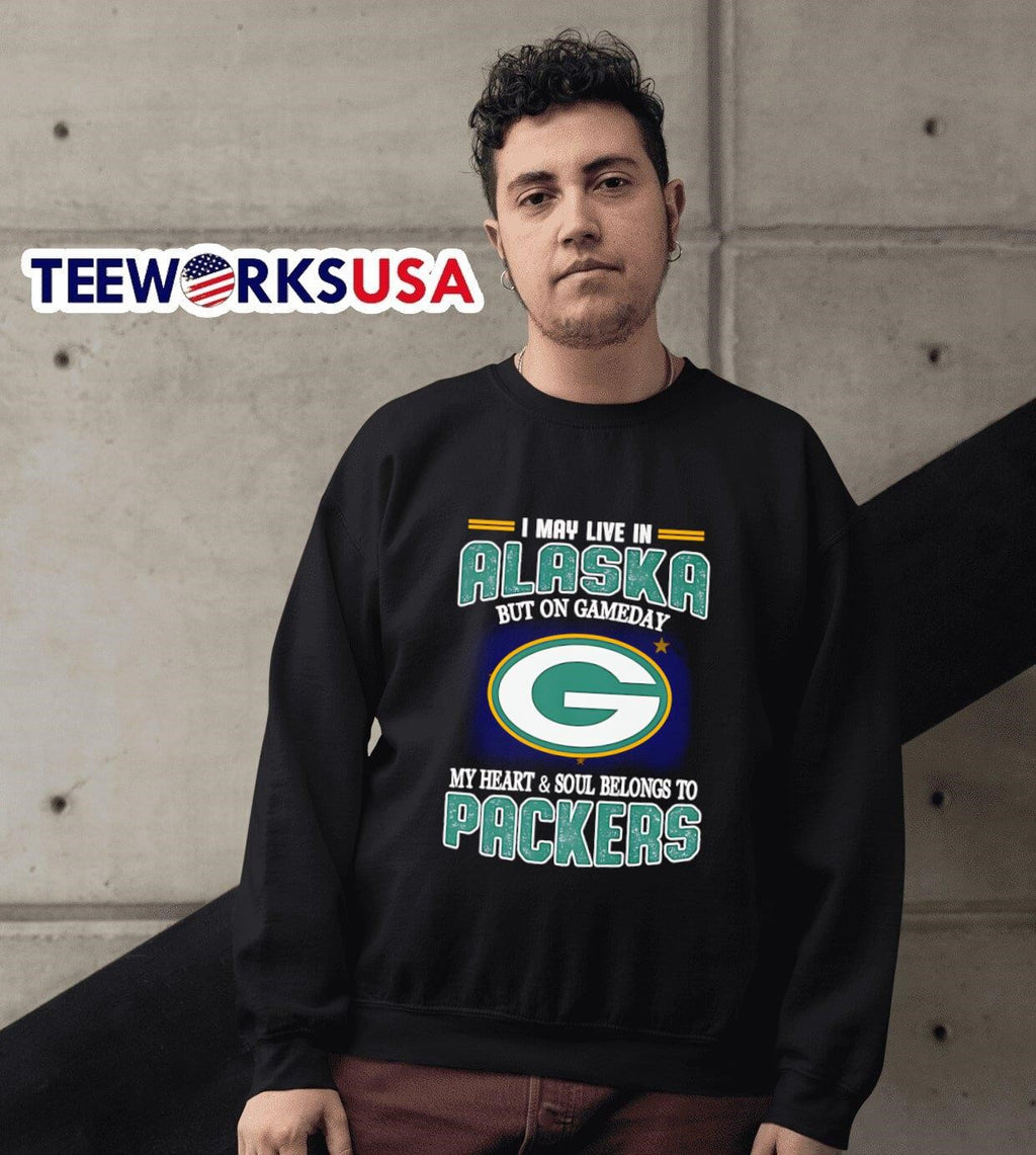 I may live in Alaska but on gameday my heart and soul - Adult & Kids T-Shirts, Sweatshirts & Hoodies apparel design preview 3