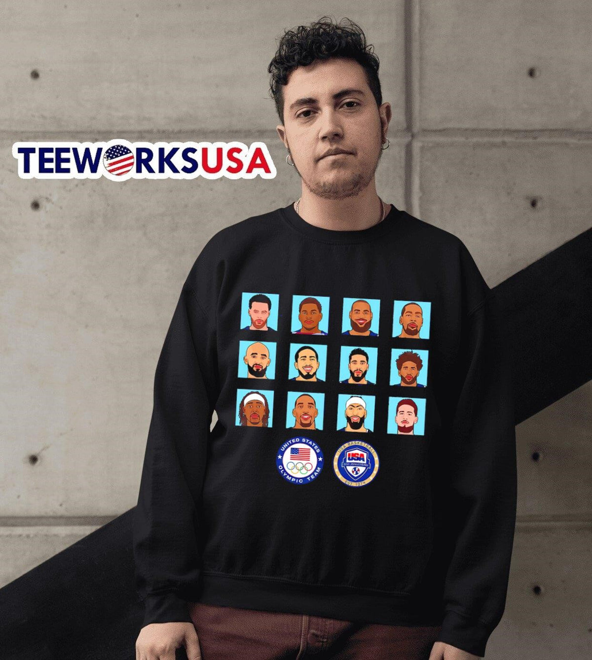 United States Olympic team USa basketball roster - Adult & Kids T-Shirts, Sweatshirts & Hoodies apparel design preview 3