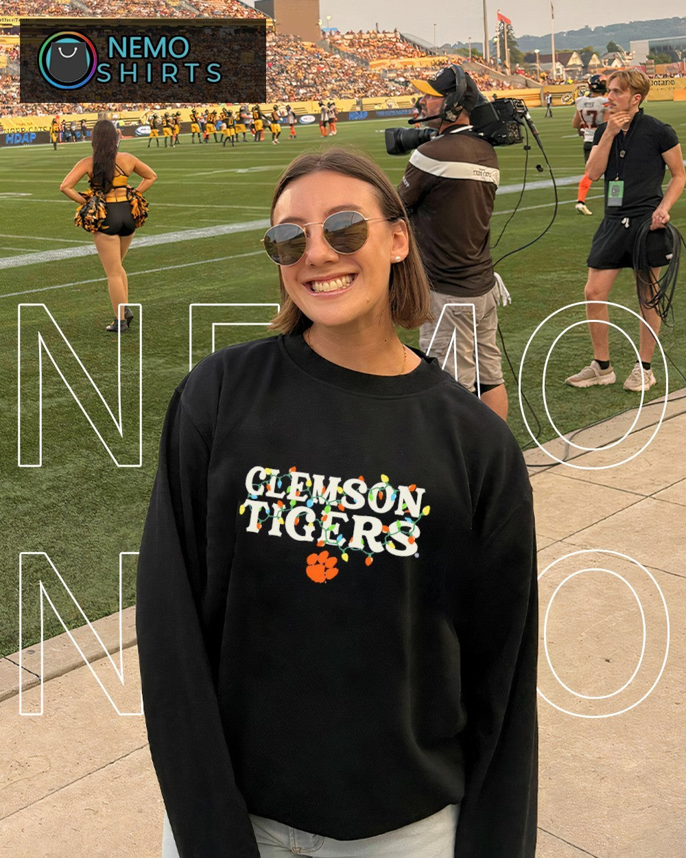 Clemson Tigers string lights Christmas - Adult & Kids T-Shirts, Sweatshirts & Hoodies apparel design preview 6