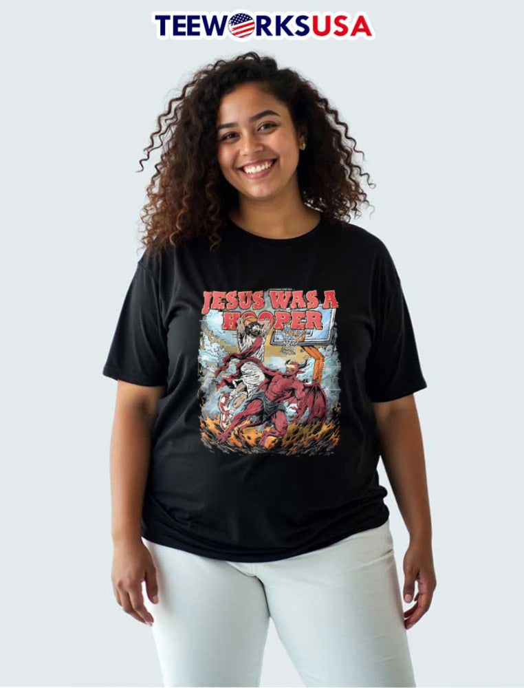 Jesus Was A Hooper And Devil Basketball Slam Dunk - Adult & Kids T-Shirts, Sweatshirts & Hoodies apparel design preview 3