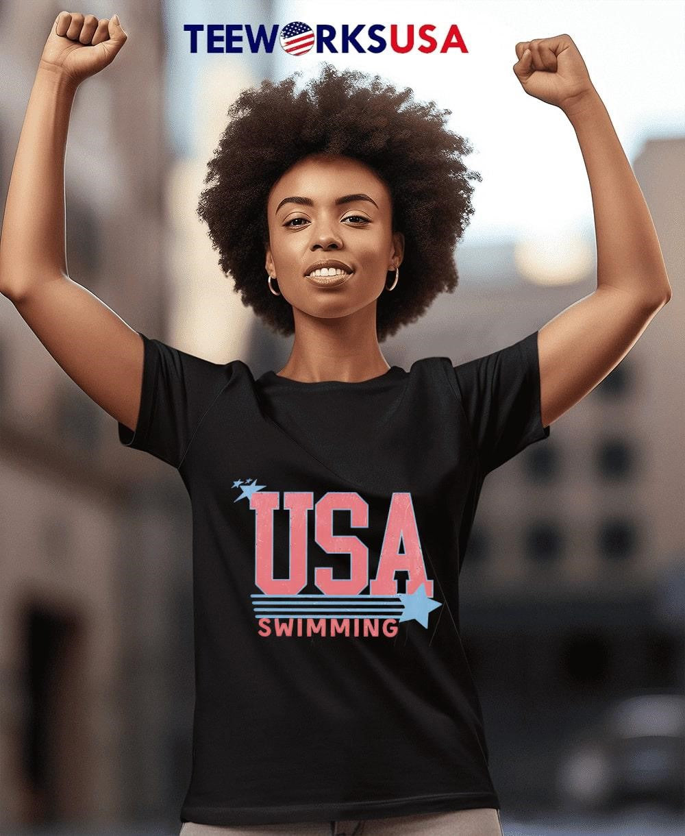 Katie Ledecky USA Swimming gold medal - Adult & Kids T-Shirts, Sweatshirts & Hoodies apparel design preview 4
