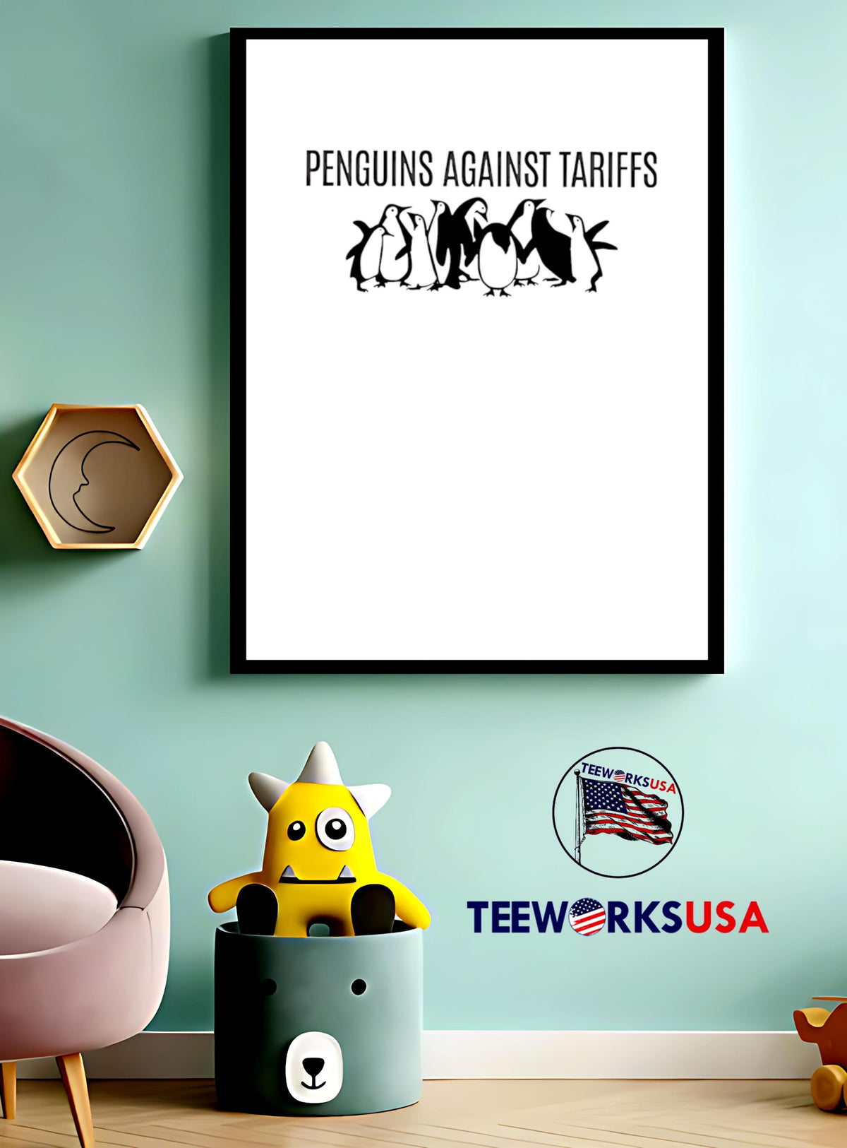 Penguins against tariffs - Adult & Kids T-Shirts, Sweatshirts & Hoodies apparel design preview 3