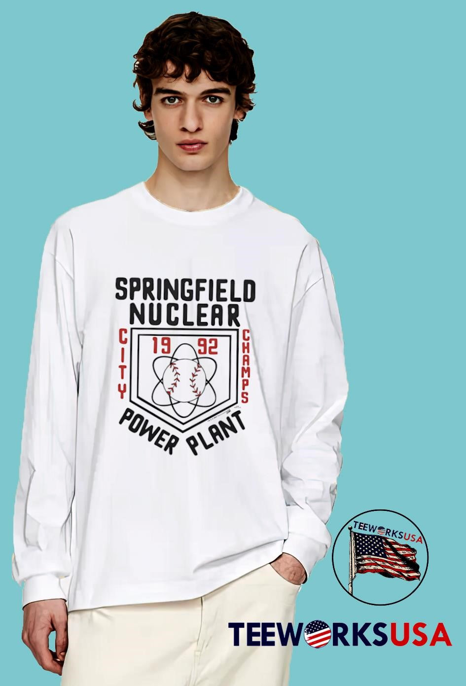 Springfield Nuclear Power Plant City Champs 1992 - Adult & Kids T-Shirts, Sweatshirts & Hoodies apparel design preview 4