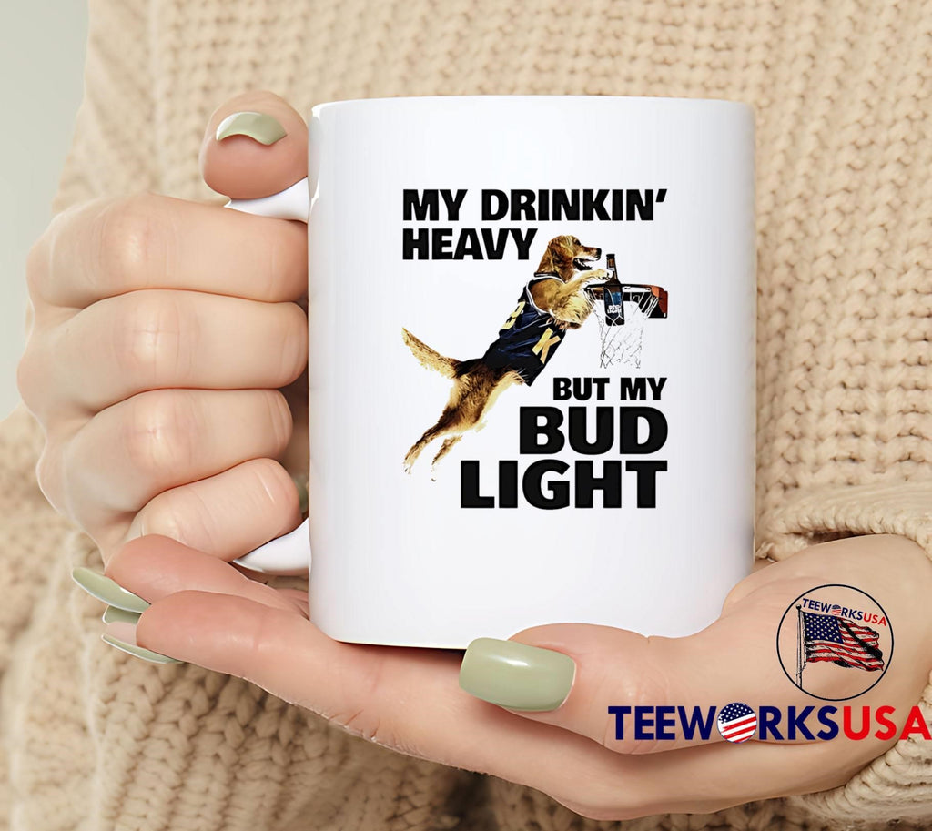 Dog my drinking heavy but bud light - Adult & Kids T-Shirts, Sweatshirts & Hoodies apparel design preview 6