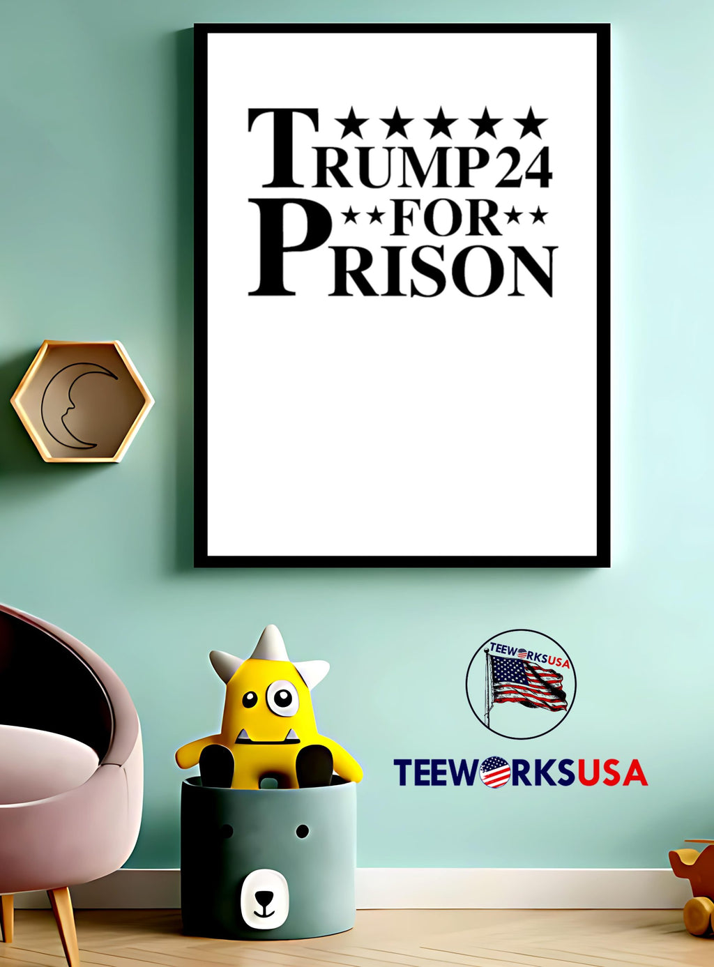 Trump for prison 2024 4th of july black - Adult & Kids T-Shirts, Sweatshirts & Hoodies apparel design preview 3