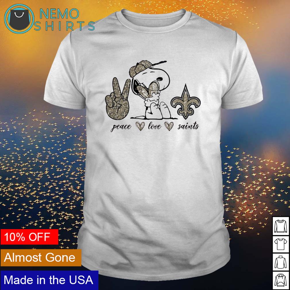 Snoopy peace love New Orleans Saints - Adult & Kids T-Shirts, Sweatshirts & Hoodies apparel design preview 1