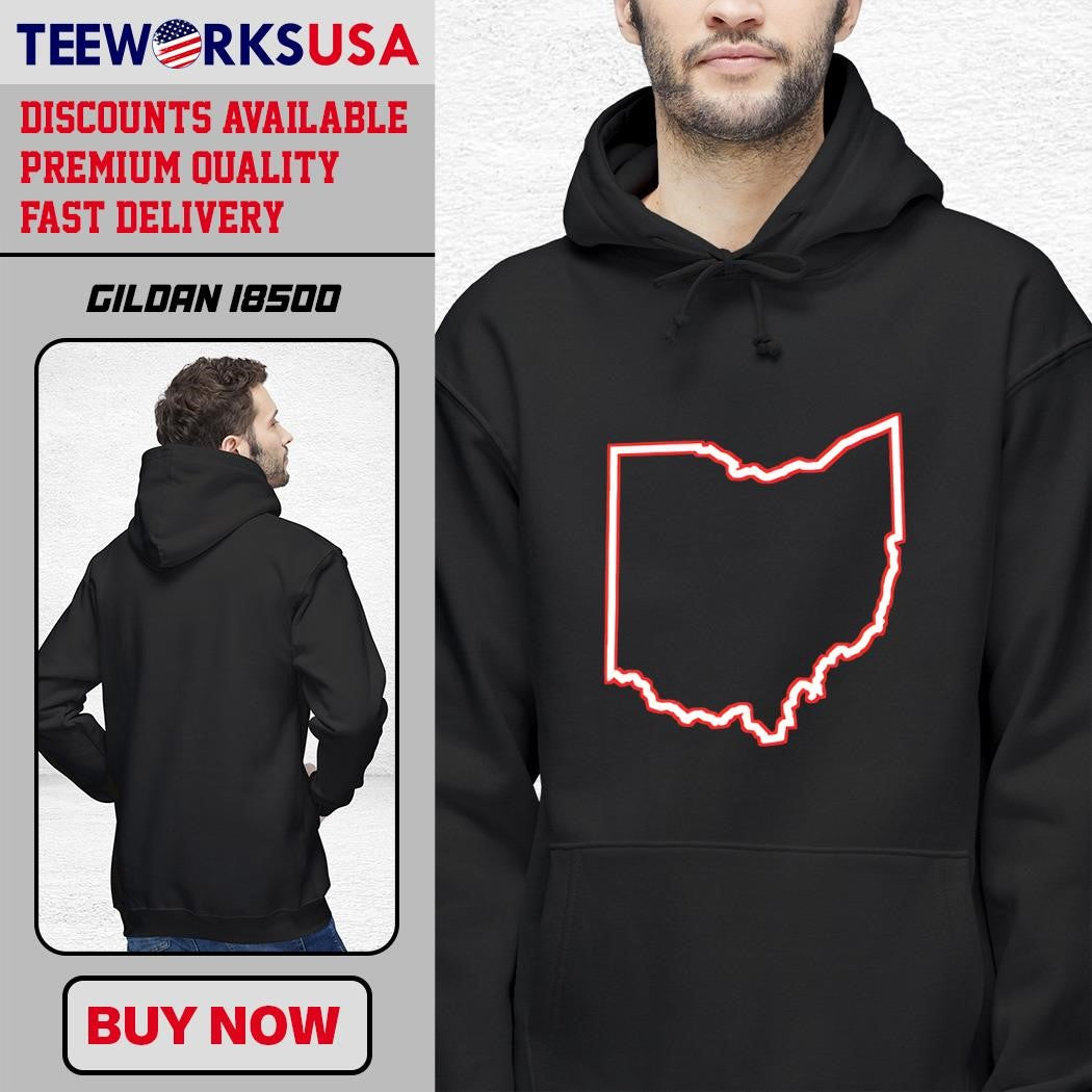 Ohio map simple - Adult & Kids T-Shirts, Sweatshirts & Hoodies apparel design preview 2