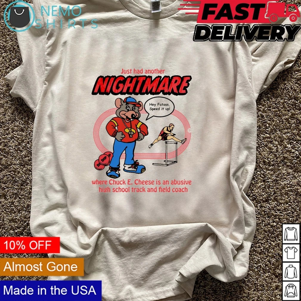 Chuck E Cheese Abusive High School Track and Field - Adult & Kids T-Shirts, Sweatshirts & Hoodies apparel design preview 5