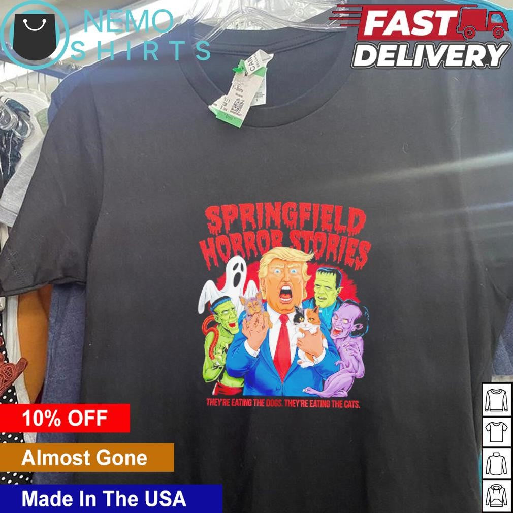 Springfield horror stories Trump save pets Halloween - Adult & Kids T-Shirts, Sweatshirts & Hoodies apparel design preview 5