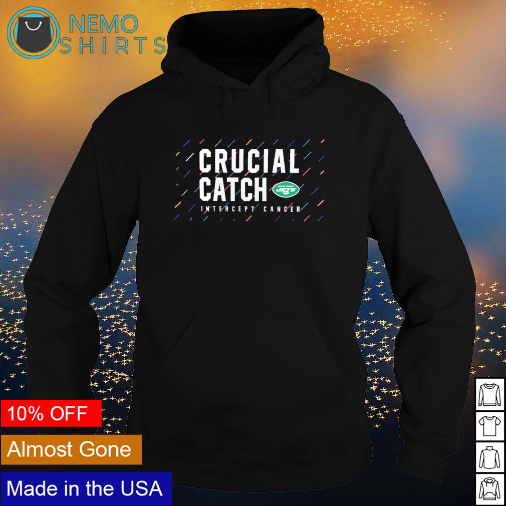 New York Jets 2021 crucial catch intercept cancer - Adult & Kids T-Shirts, Sweatshirts & Hoodies apparel design preview 2
