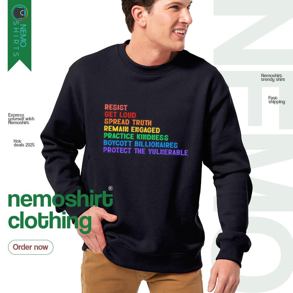 Resist get loud spread truth remain engaged practice - Adult & Kids T-Shirts, Sweatshirts & Hoodies product image 4