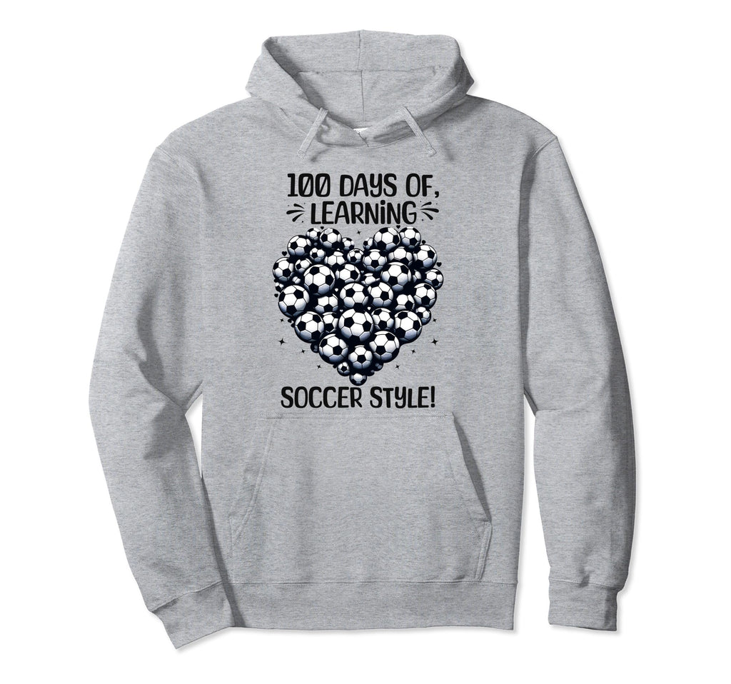 100 Days School Soccer Heart Love 100Th Hoodie - Fun Novelty Design Unisex - T-Shirt, Sweatshirt, Hoodie