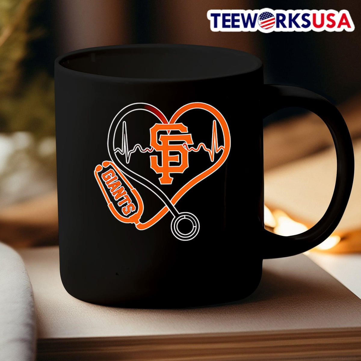Stethoscope heartbeat San Francisco Giants - Adult & Kids T-Shirts, Sweatshirts & Hoodies apparel design preview 3