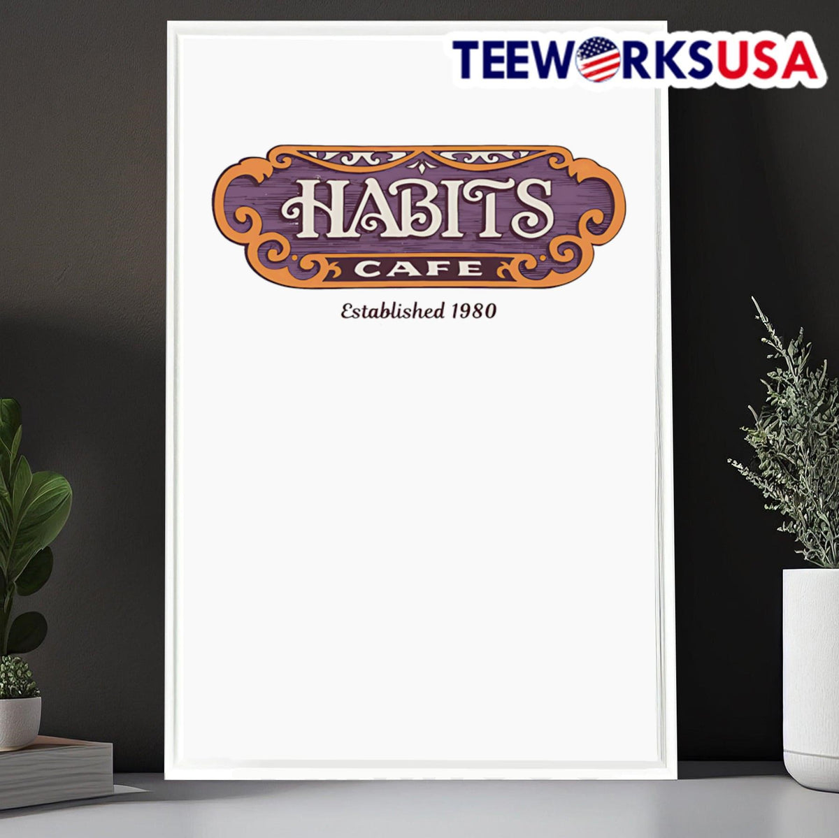 Habits Cafe est 1980 - Adult & Kids T-Shirts, Sweatshirts & Hoodies apparel design preview 6