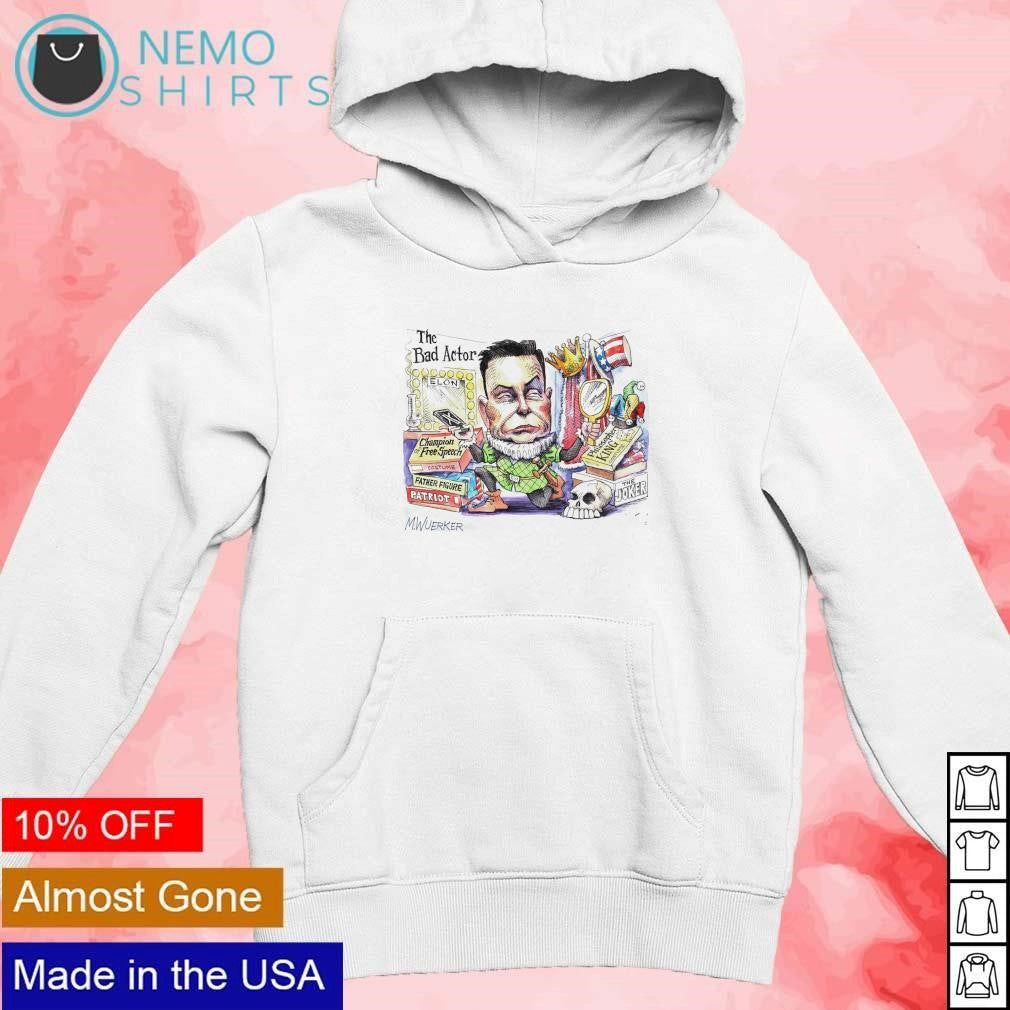 Elon Musk the bad actor in public square cartoon - Adult & Kids T-Shirts, Sweatshirts & Hoodies apparel design preview 2