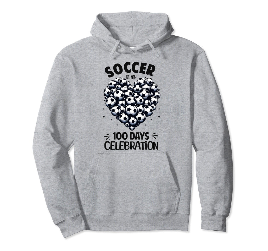 100 Days School Soccer Heart Love 100Th Hoodie - Novelty Apparel Unisex - T-Shirt, Sweatshirt, Hoodie