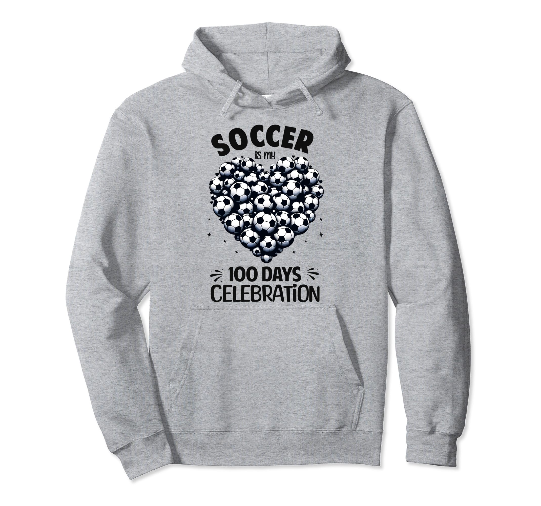 100 Days School Soccer Heart Love 100Th Hoodie - Novelty Apparel Unisex - T-Shirt, Sweatshirt, Hoodie