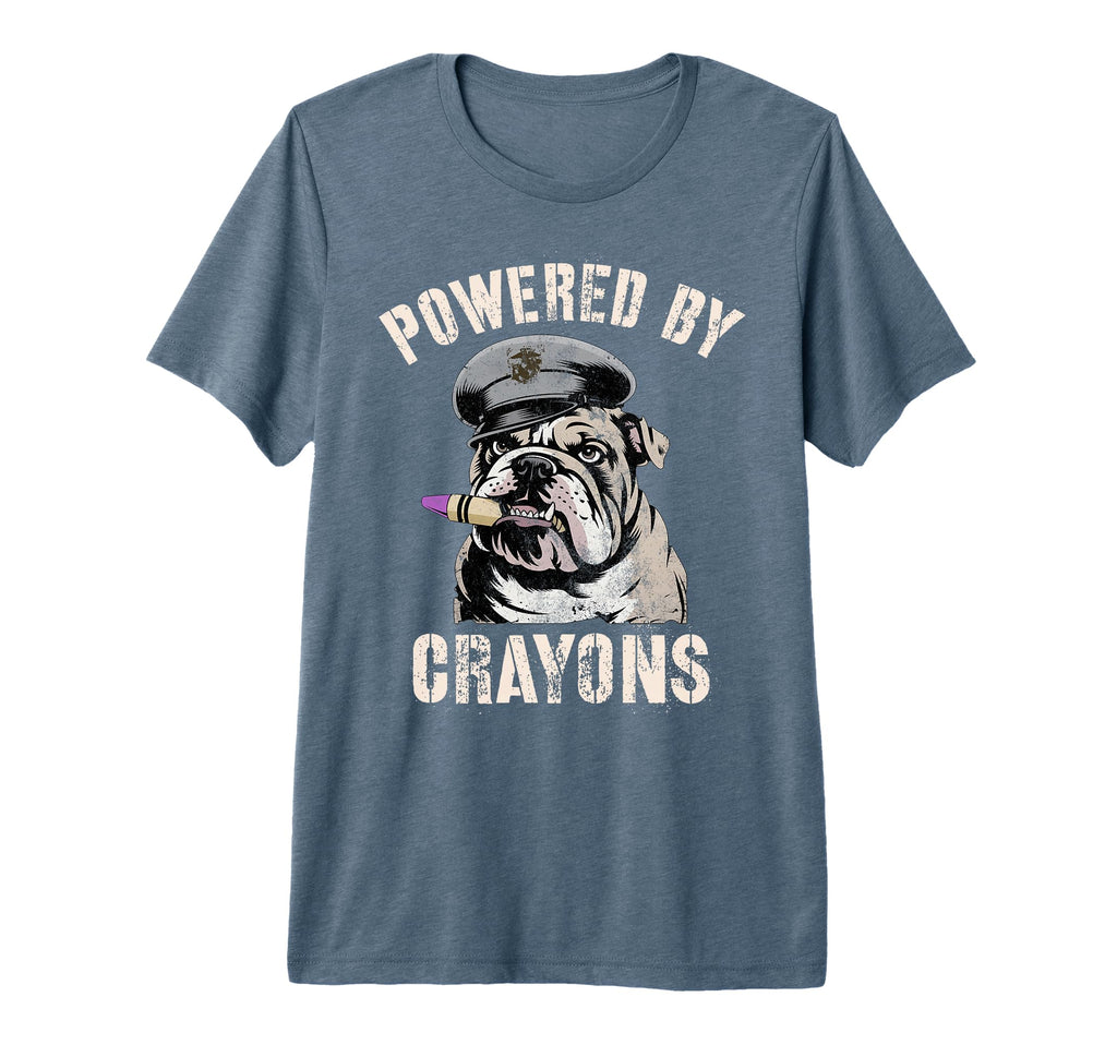 Sarcastic Powered Crayons Bulldog T-Shirt - Custom Art Print Unisex - T-Shirt, Sweatshirt, Hoodie