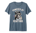 Sarcastic Powered Crayons Bulldog T-Shirt - Custom Art Print Unisex - T-Shirt, Sweatshirt, Hoodie