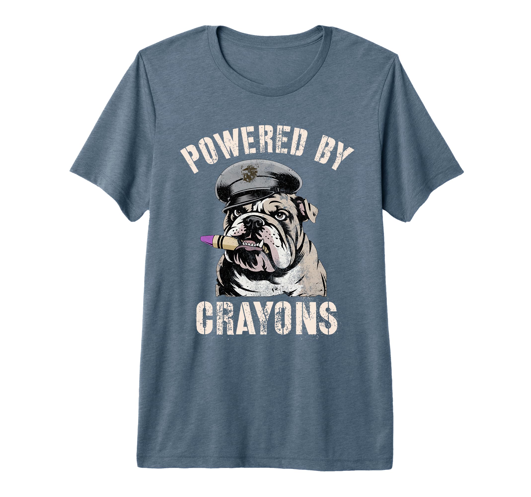 Sarcastic Powered Crayons Bulldog T-Shirt - Custom Art Print Unisex - T-Shirt, Sweatshirt, Hoodie