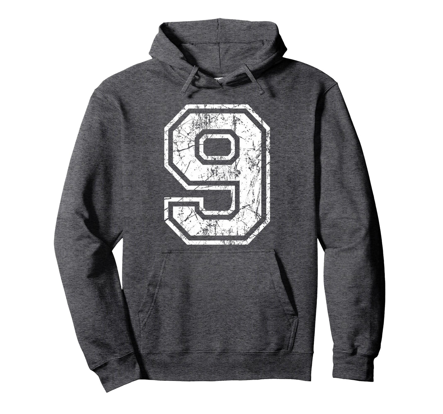 Sports Jersey Grunge Number 9 Fan Hoodie - Casual Everyday Wear Men Women - T-Shirt, Sweatshirt, Hoodie