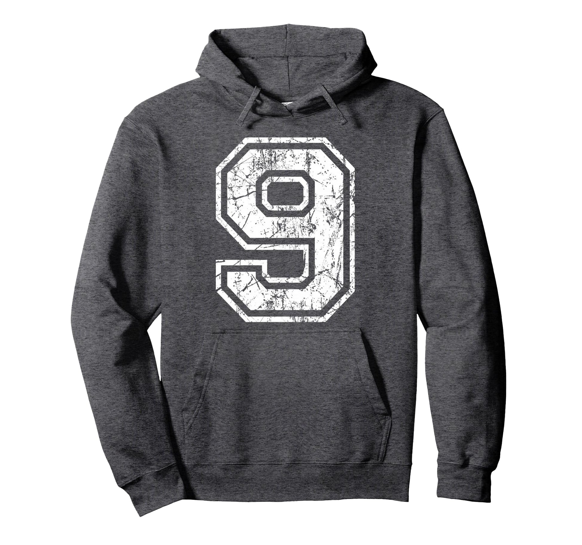Sports Jersey Grunge Number 9 Fan Hoodie - Casual Everyday Wear Men Women - T-Shirt, Sweatshirt, Hoodie