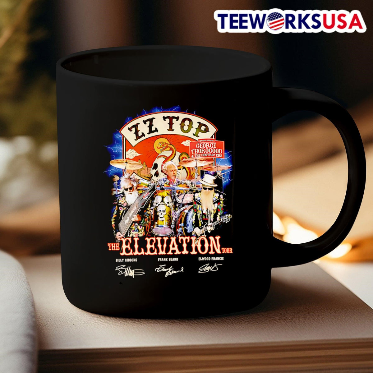 Zz Top The Elevation Tour signature - Adult & Kids T-Shirts, Sweatshirts & Hoodies apparel design preview 3