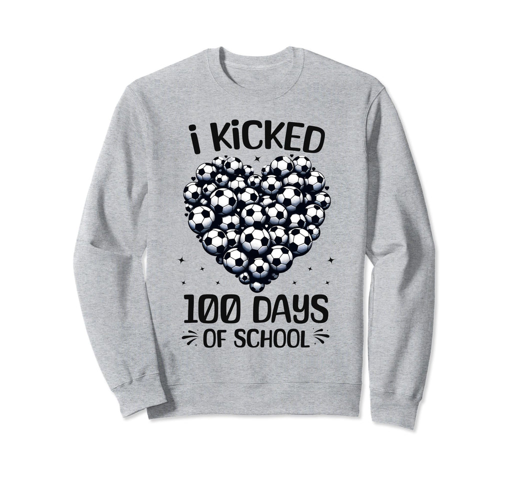 100 Days School Soccer Heart Love Sweatshirt - Custom Art Print for Adults - T-Shirt, Sweatshirt, Hoodie
