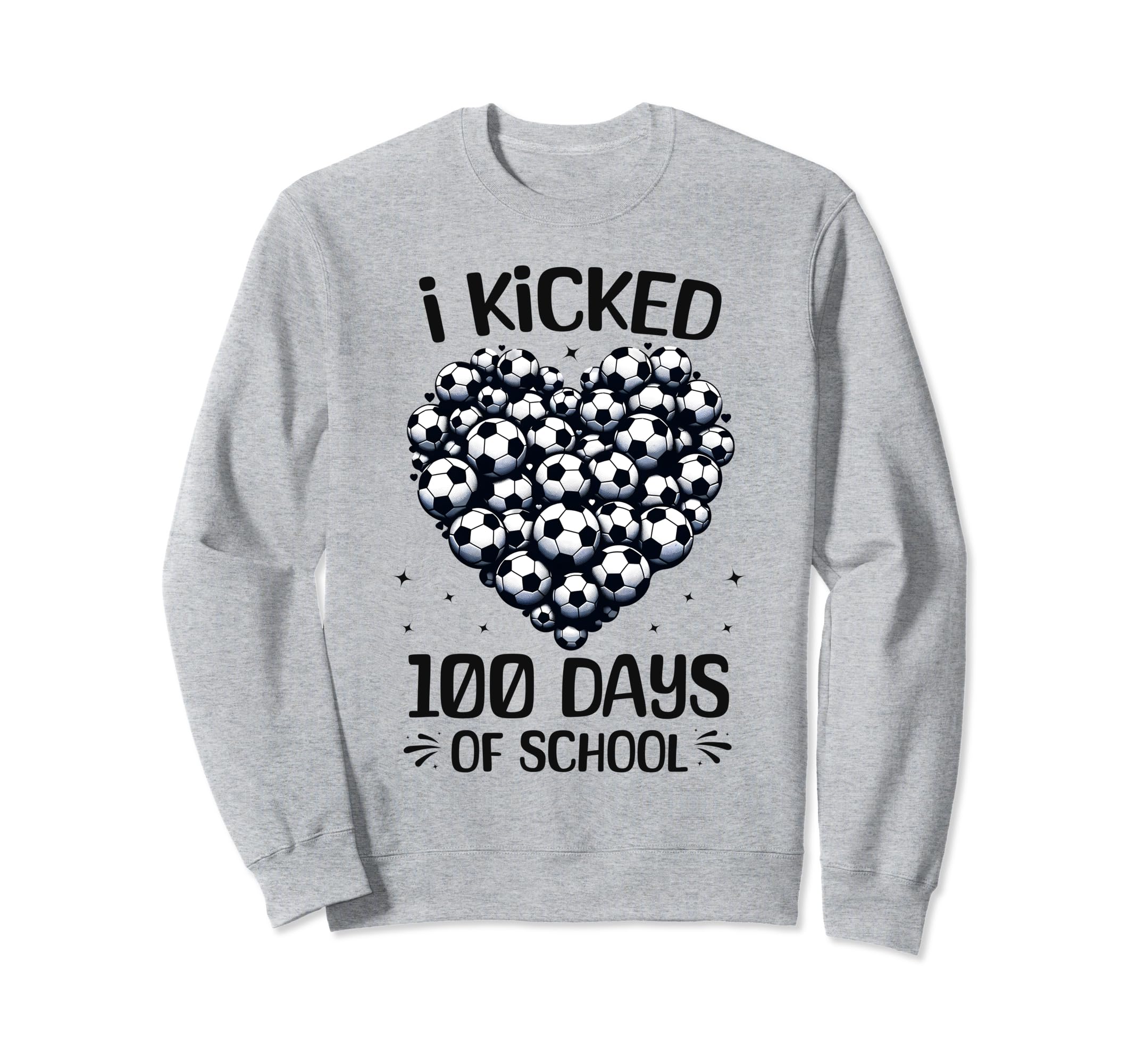 100 Days School Soccer Heart Love Sweatshirt - Custom Art Print for Adults - T-Shirt, Sweatshirt, Hoodie
