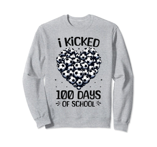 100 Days School Soccer Heart Love Sweatshirt - Custom Art Print for Adults - T-Shirt, Sweatshirt, Hoodie